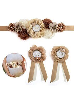 Baby Shower Mommy To Be Sash Dad Mom Corsage Teddy Bear Gender Reveal